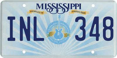 MS license plate INL348
