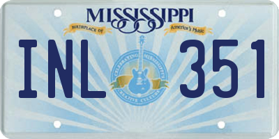MS license plate INL351