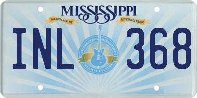 MS license plate INL368