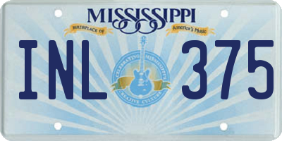 MS license plate INL375