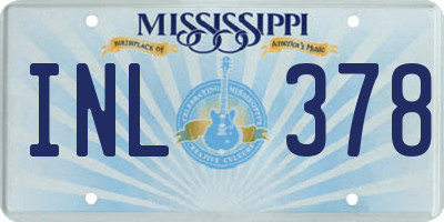 MS license plate INL378