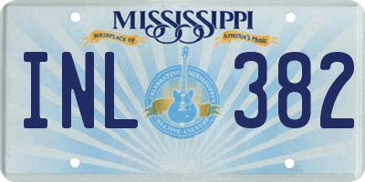 MS license plate INL382