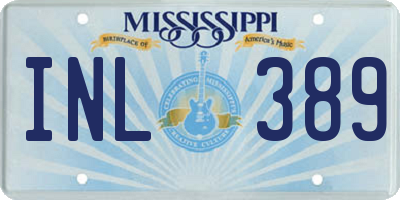 MS license plate INL389