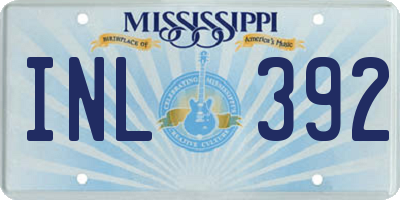 MS license plate INL392