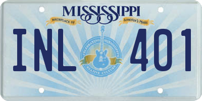 MS license plate INL401