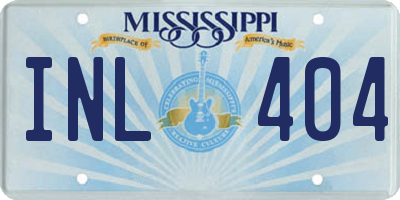 MS license plate INL404