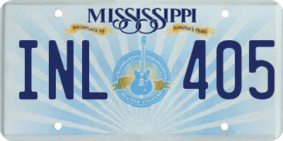 MS license plate INL405