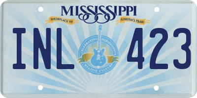 MS license plate INL423