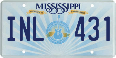 MS license plate INL431