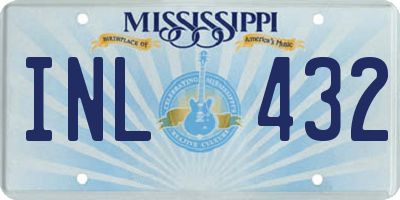 MS license plate INL432