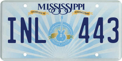 MS license plate INL443