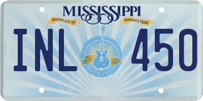 MS license plate INL450