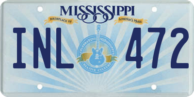 MS license plate INL472