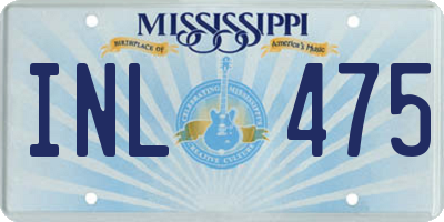 MS license plate INL475