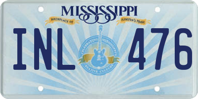 MS license plate INL476