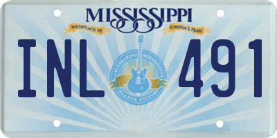 MS license plate INL491