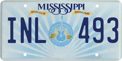 MS license plate INL493