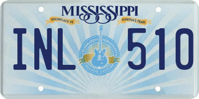 MS license plate INL510