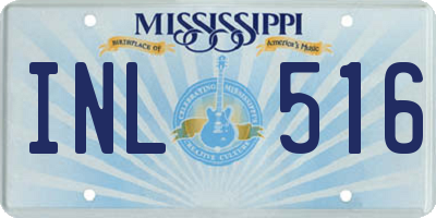 MS license plate INL516