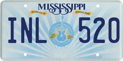 MS license plate INL520