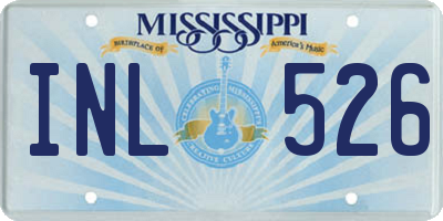 MS license plate INL526
