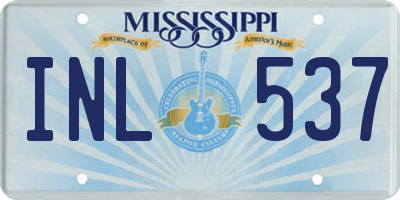 MS license plate INL537