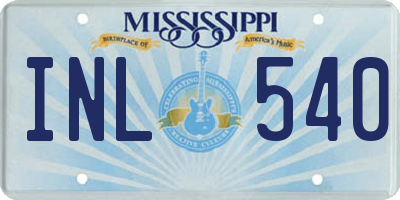 MS license plate INL540