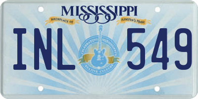 MS license plate INL549