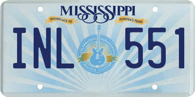 MS license plate INL551