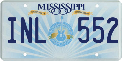 MS license plate INL552