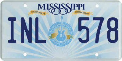 MS license plate INL578