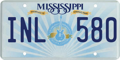 MS license plate INL580
