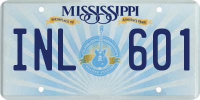 MS license plate INL601