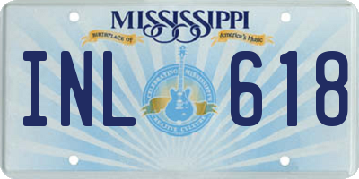MS license plate INL618