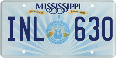 MS license plate INL630