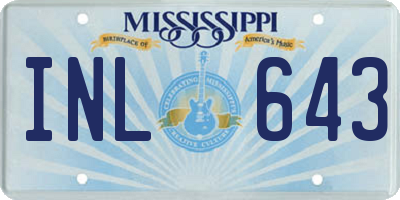 MS license plate INL643
