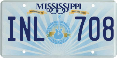 MS license plate INL708