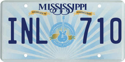 MS license plate INL710