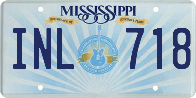 MS license plate INL718