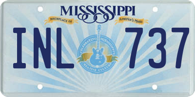 MS license plate INL737