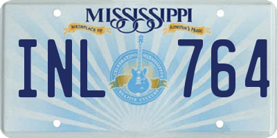 MS license plate INL764