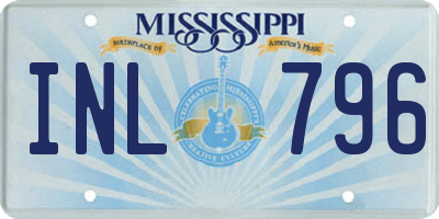 MS license plate INL796