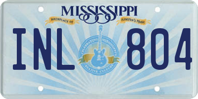MS license plate INL804
