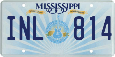 MS license plate INL814