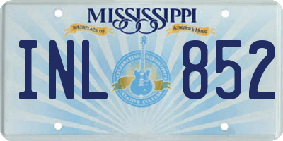 MS license plate INL852