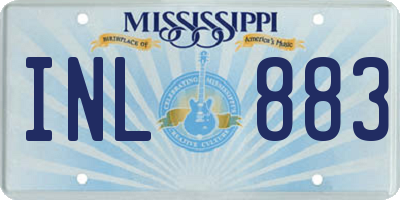 MS license plate INL883