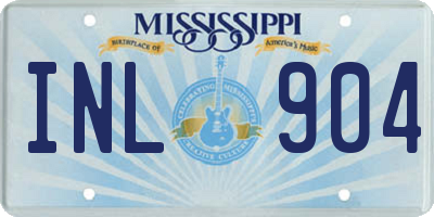 MS license plate INL904