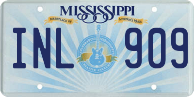 MS license plate INL909
