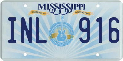MS license plate INL916