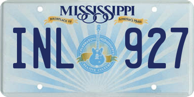MS license plate INL927